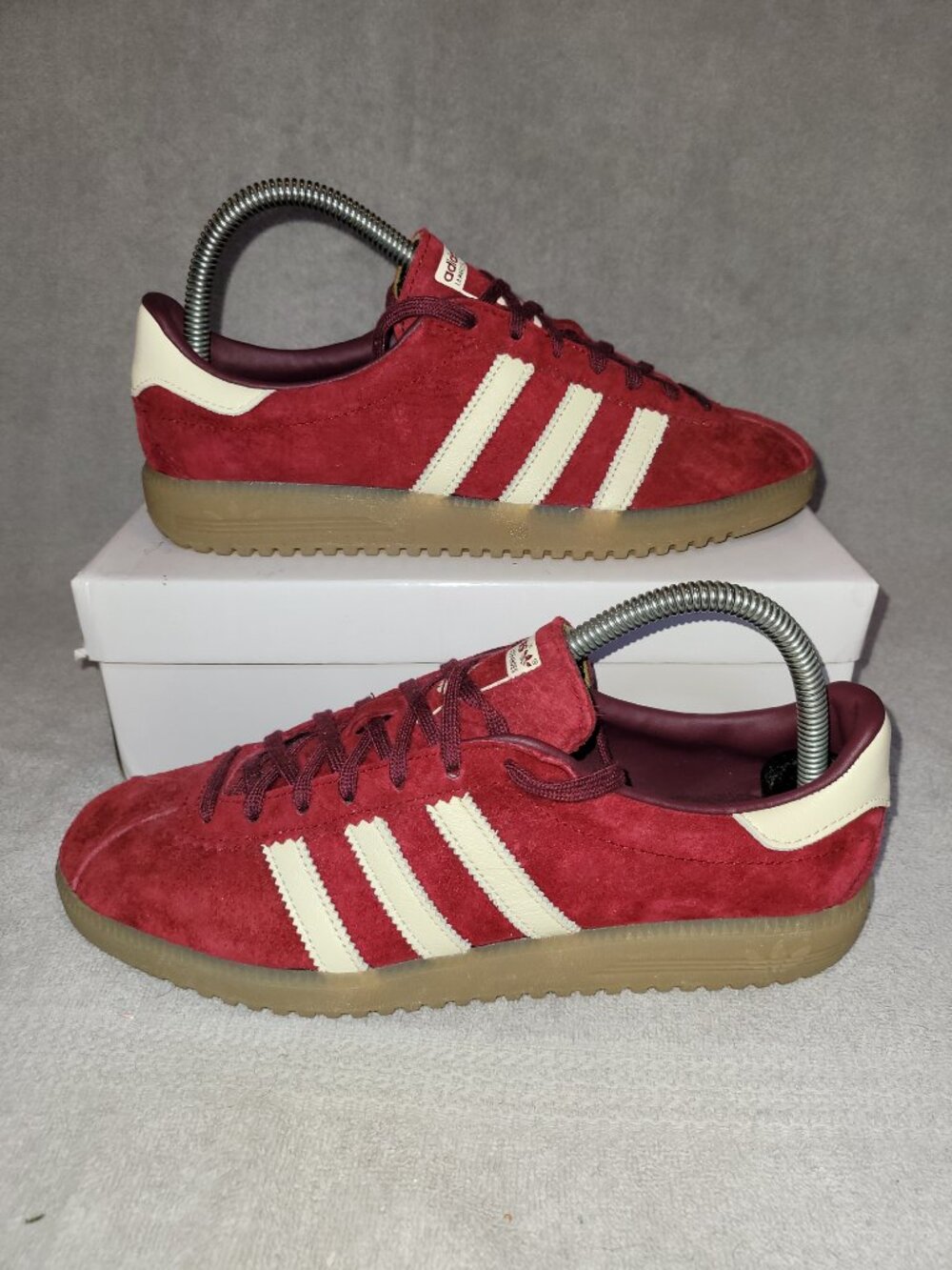 Adidas Bermuda Wine Red White Tan Gum IE7426 Men's Size 6.5 Sneakers (#1601)
